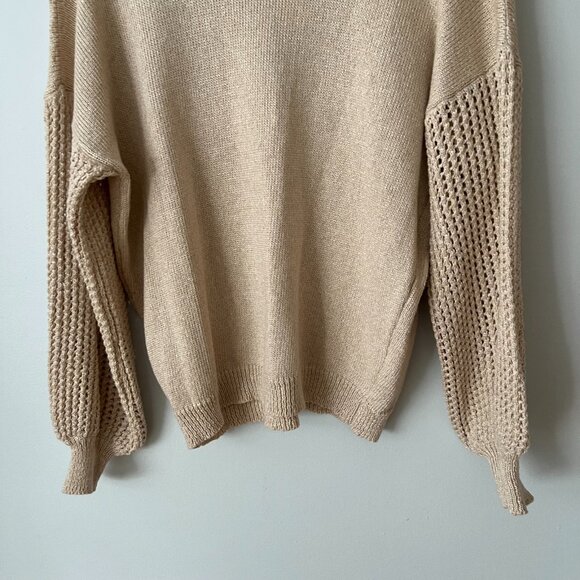 Summum Woman Amsterdam Beige Cotton Blend V-Neck Sweater Women's Size Large - Picture 9 of 10